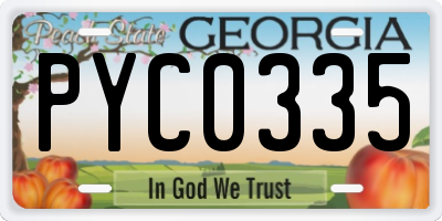 GA license plate PYC0335