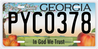 GA license plate PYC0378