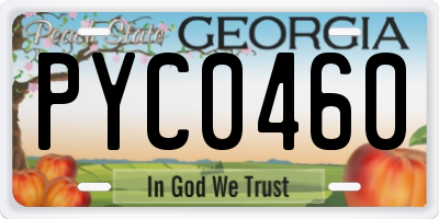GA license plate PYC0460