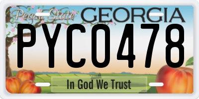 GA license plate PYC0478