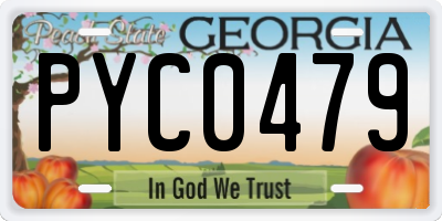GA license plate PYC0479
