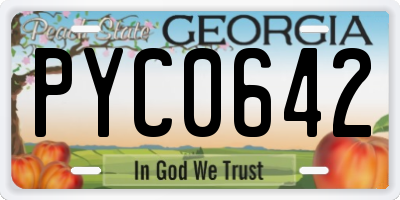 GA license plate PYC0642