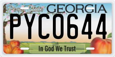GA license plate PYC0644