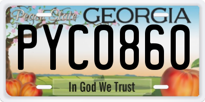 GA license plate PYC0860