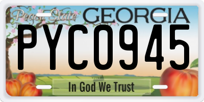 GA license plate PYC0945
