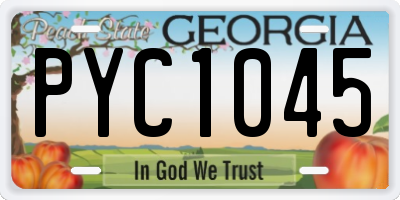 GA license plate PYC1045