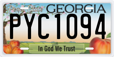 GA license plate PYC1094