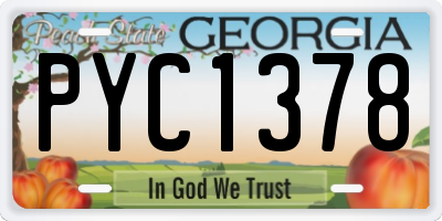 GA license plate PYC1378