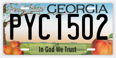 GA license plate PYC1502