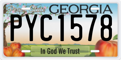 GA license plate PYC1578