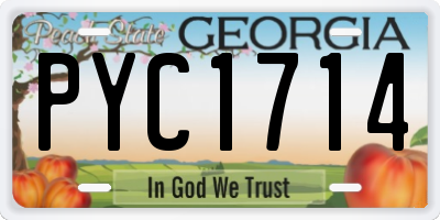 GA license plate PYC1714