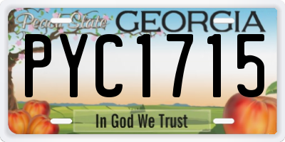 GA license plate PYC1715