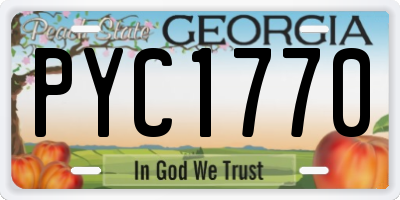 GA license plate PYC1770