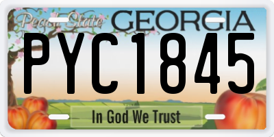 GA license plate PYC1845