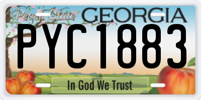 GA license plate PYC1883
