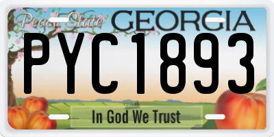 GA license plate PYC1893