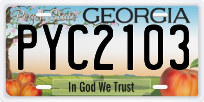 GA license plate PYC2103