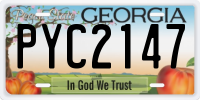 GA license plate PYC2147