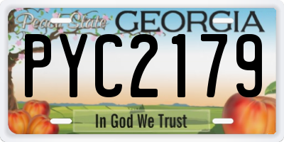 GA license plate PYC2179