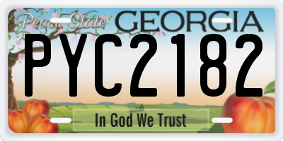 GA license plate PYC2182