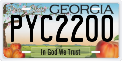 GA license plate PYC2200