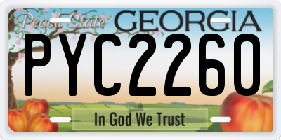 GA license plate PYC2260