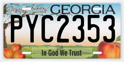 GA license plate PYC2353