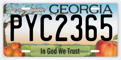 GA license plate PYC2365