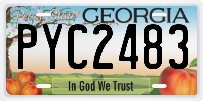 GA license plate PYC2483