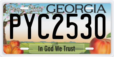 GA license plate PYC2530
