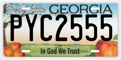 GA license plate PYC2555