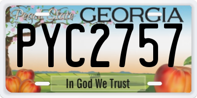 GA license plate PYC2757