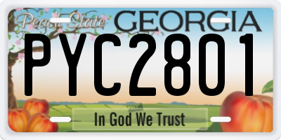 GA license plate PYC2801