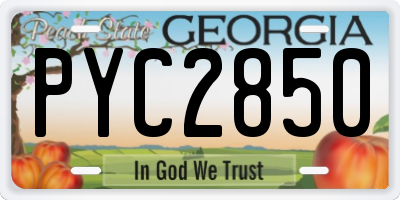 GA license plate PYC2850