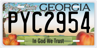 GA license plate PYC2954