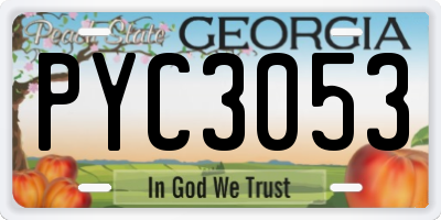 GA license plate PYC3053
