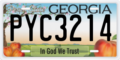 GA license plate PYC3214