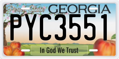 GA license plate PYC3551
