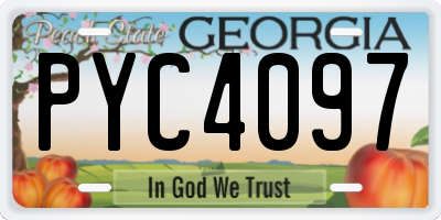 GA license plate PYC4097