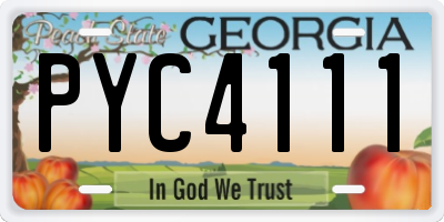 GA license plate PYC4111