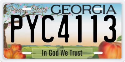 GA license plate PYC4113