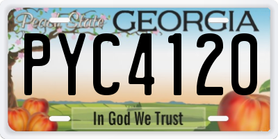 GA license plate PYC4120