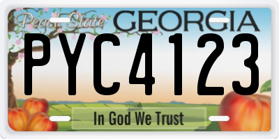 GA license plate PYC4123