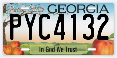 GA license plate PYC4132