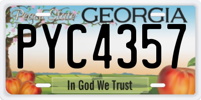 GA license plate PYC4357