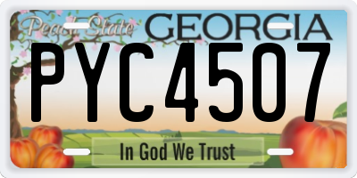 GA license plate PYC4507