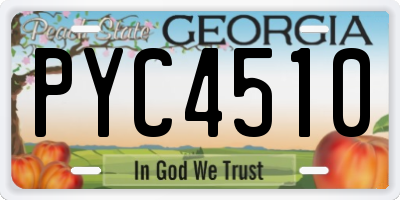 GA license plate PYC4510