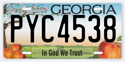 GA license plate PYC4538