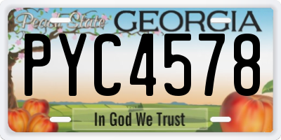 GA license plate PYC4578