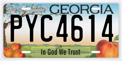 GA license plate PYC4614